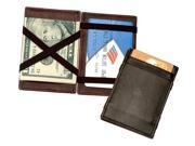 The Magic Wallet in Top Grain Leather w Pockets Elastic Straps Black