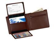Leather Commuter Wallet with Zipper