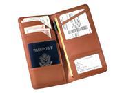 Checkpoint Leather Passport Wallet w Document Slots Pen Holder