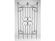 Decorative Metal Garden Fence Gate in Dark Gray Finish
