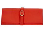 Red Nappa Leather Jewelry Roll
