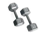 CAP Barbell Solid Hex Dumbbells in Gray Finish 14.92 in. L x 7.44 in. W x 6.46 in. H 85 lbs.