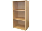 3 Tier Bookcase w Adjustable Shelves in Natural Finish