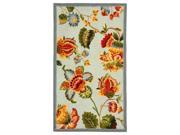 Light Blue Jacobean Floral Rug 2 ft. 9 in. x 4 ft. 9 in.