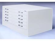Five Drawer Large Doent Flat Storage Unit 24 in. x 36 in. White