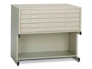 Five Drawer Large Doent File w High Base in White