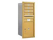 Mailbox w 4 MB1 Doors and 1 Parcel in Gold Rear Loading USPS Access