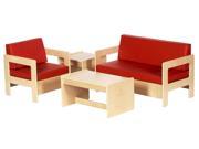 4 Pc Living Room Play Set in Red Cushion