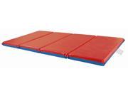 4 Fold 2 Sided Rest Mat in Red Blue w Plastic Name Tag Holder
