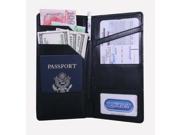 International Travel Leather Wallet in Black Black