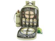 Hamptons Picnic Backpack for Four in 2 Tone Green