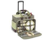 Deluxe Picnic Cooler w Wheels for Four in Olive Tweed