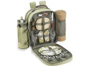 Hamptons Picnic Backpack Cooler for Two w Blanket in Olive Tweed