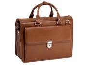Litigator Laptop Briefcase in Calfskin Leather Brown