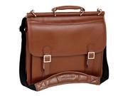 Double Compartment Laptop Case in Oil Tanned Leather Black