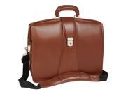 17 Inch Laptop Briefcase w Secure Key Lock in Leather Black