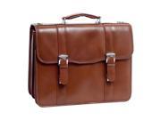 Flap Over Design Leather Laptop Case Brown