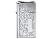 Venetian Slim Windproof Lighter in High Polished Chrome No Engraving