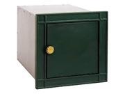 Non Locking Column Mailbox in Green w Plain Door