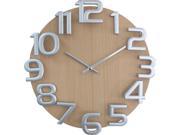 Oversized Numerals Wooden Wall Clock