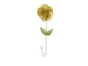 Clothes Hook Beaded Flower Yellow