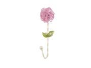 Clothes Hook Beaded Flower Pink