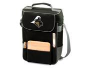Duet Embroidered Wine and Cheese Tote in Black Grey Purdue University Boilermakers