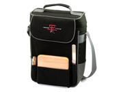 Duet Embroidered Wine and Cheese Tote in Black Grey Texas Tech Red Raiders