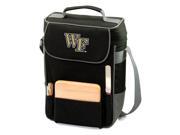 Duet Embroidered Wine and Cheese Tote in Black Grey Wake Forest Demon Deacons