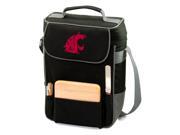 Duet Embroidered Wine and Cheese Tote in Black Grey Washington State Cougars