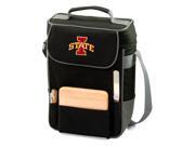 Duet Embroidered Wine and Cheese Tote in Black Grey Iowa State Cyclones