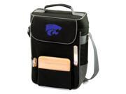 Duet Embroidered Wine and Cheese Tote in Black Grey Kansas State Wildcats