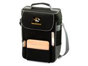 Duet Embroidered Wine and Cheese Tote in Black Grey University of Missouri Tigers