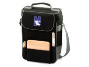 Duet Embroidered Wine and Cheese Tote in Black Grey Northwestern University Wildcats