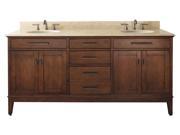 72 in. Vanity w Marble Top in Tobacco Madison