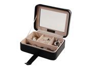 Mele Co. 0055362M Rio Faux Leather Glass Top Jewelry Box in Black