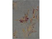 Trio Collection Hand Tufted Rug in Plate Blue Gold 7 ft. L x 5 ft. W
