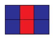 Rectangular Panel Mat in Blue and Red
