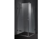 32 in. Frameless Brushed Nickel Shower Enclosure