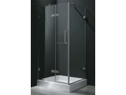 32 in. Frameless Brushed Nickel Shower Enclosure w Shower Tray