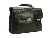 Classic Leather European Double Gusset Briefcase Brown