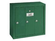3 Door Vertical Mailbox in Green Surface Mounted USPS Access