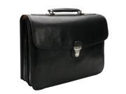 Bella Russo 17 in. Leather Laptop Briefcase Cognac