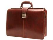 Benevento 17 in. Leather Triple Gusset Lawyers Briefcase Black