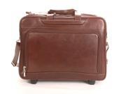 Torino 17 in. Leather Wheeled Briefcase Brown