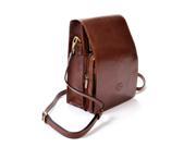 Firenze Leather Vertical Flap Over Carry All Bag in Brown