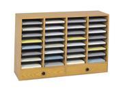 Wood Adjustable Organizer w 36 Compartment in Medium Oak Finish