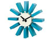 Block Clock with Blue Stems