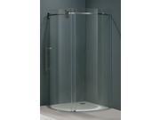 36 in. Frameless Round Stainless Steel Shower Enclosure w Door
