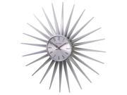 Silver Metal Sunburst Clock